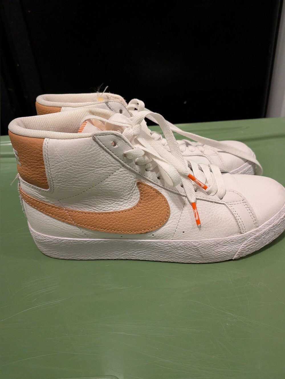Nike Blazers White High-Top Sneakers with Peach Accent